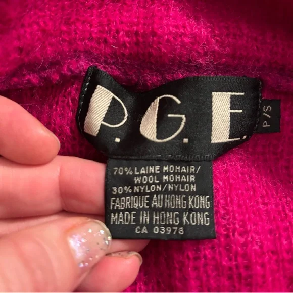 Vintage P.G.E. Mohair Knit Coatigan Blazer • Majestic Magenta • Oversized Luxe - Picture 13 of 17